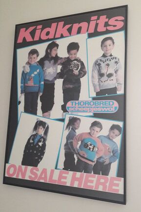 Promotional poster for the Kidnits book published by Thorobred Scheepjeswol in 1986